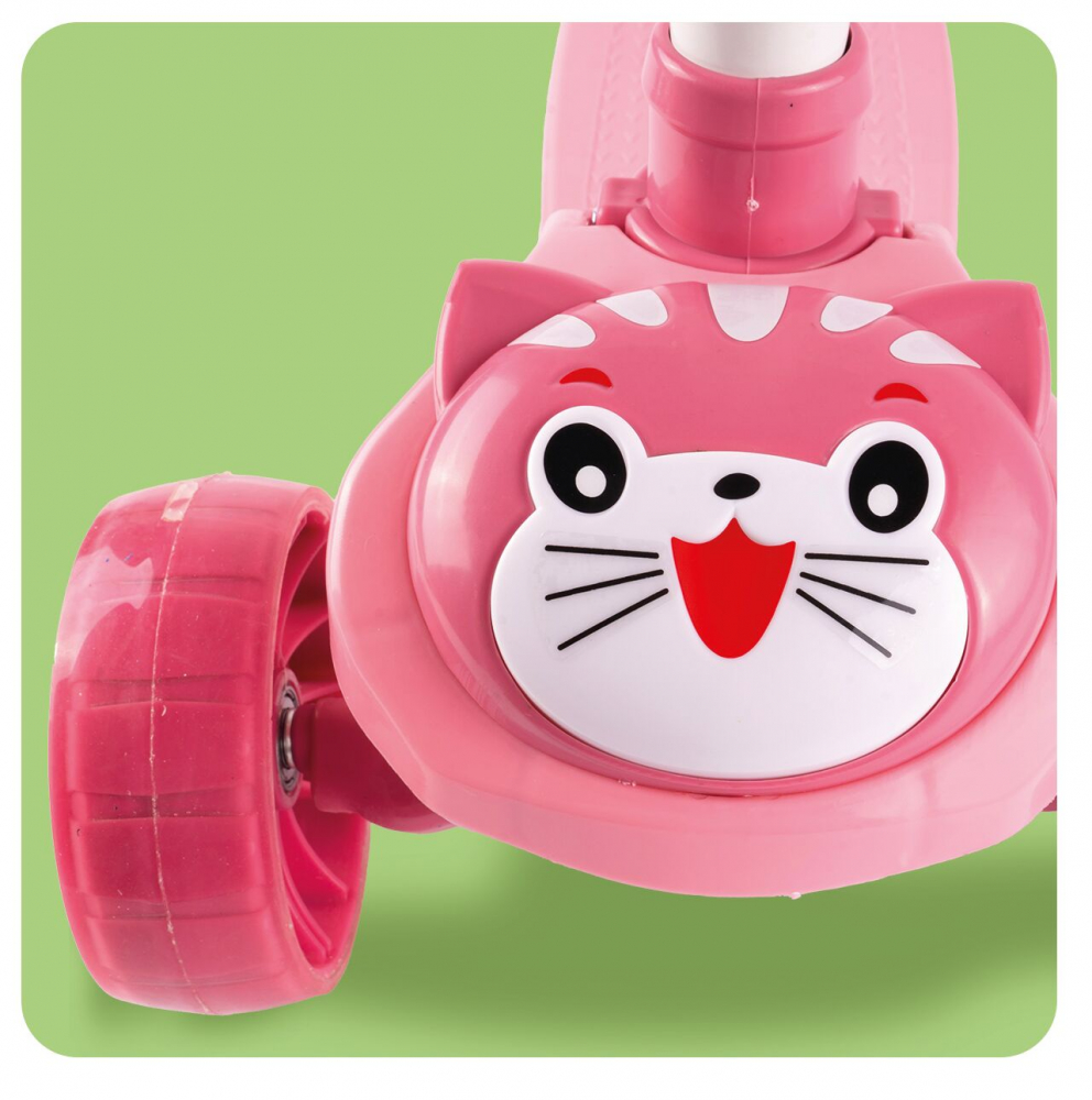 Trotineta 2 in 1 Malplay cu scaun, LED Pink Kitty - imagine 7