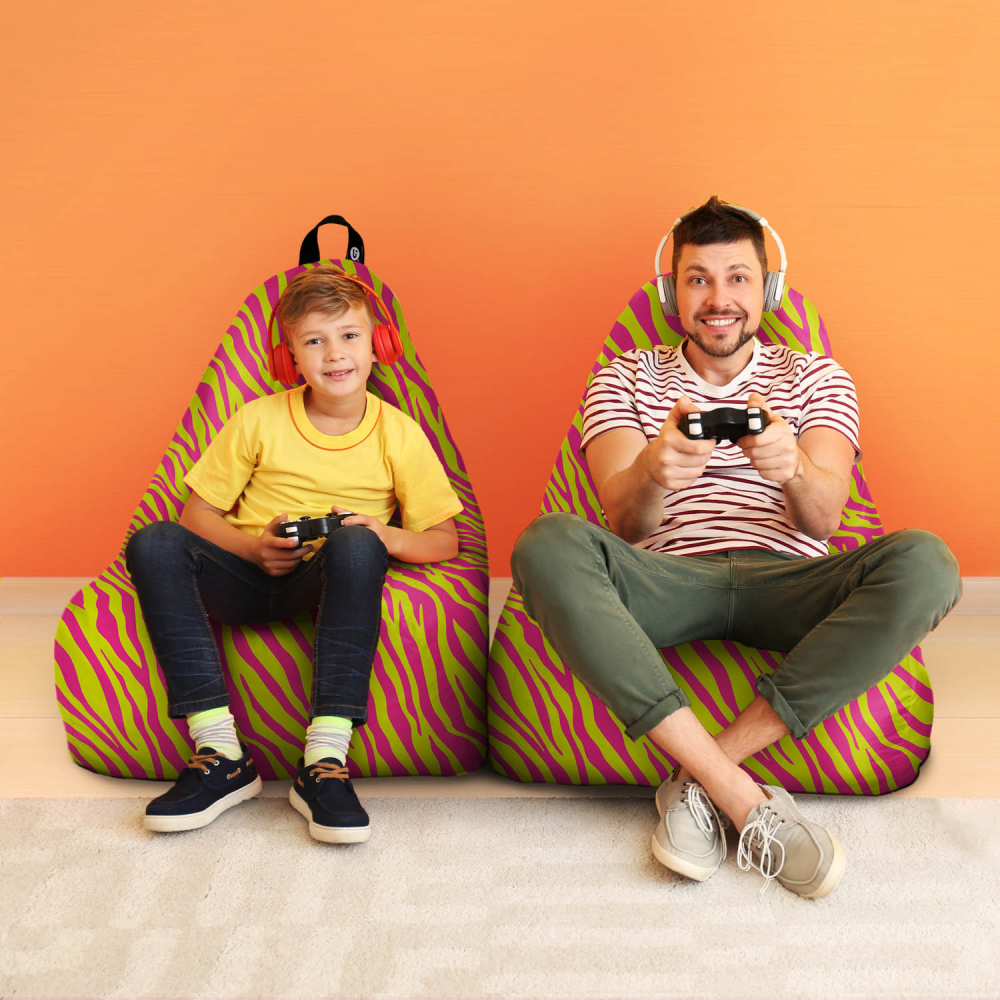 Fotoliu puf XL Zebra Pink Updeco - imagine 4