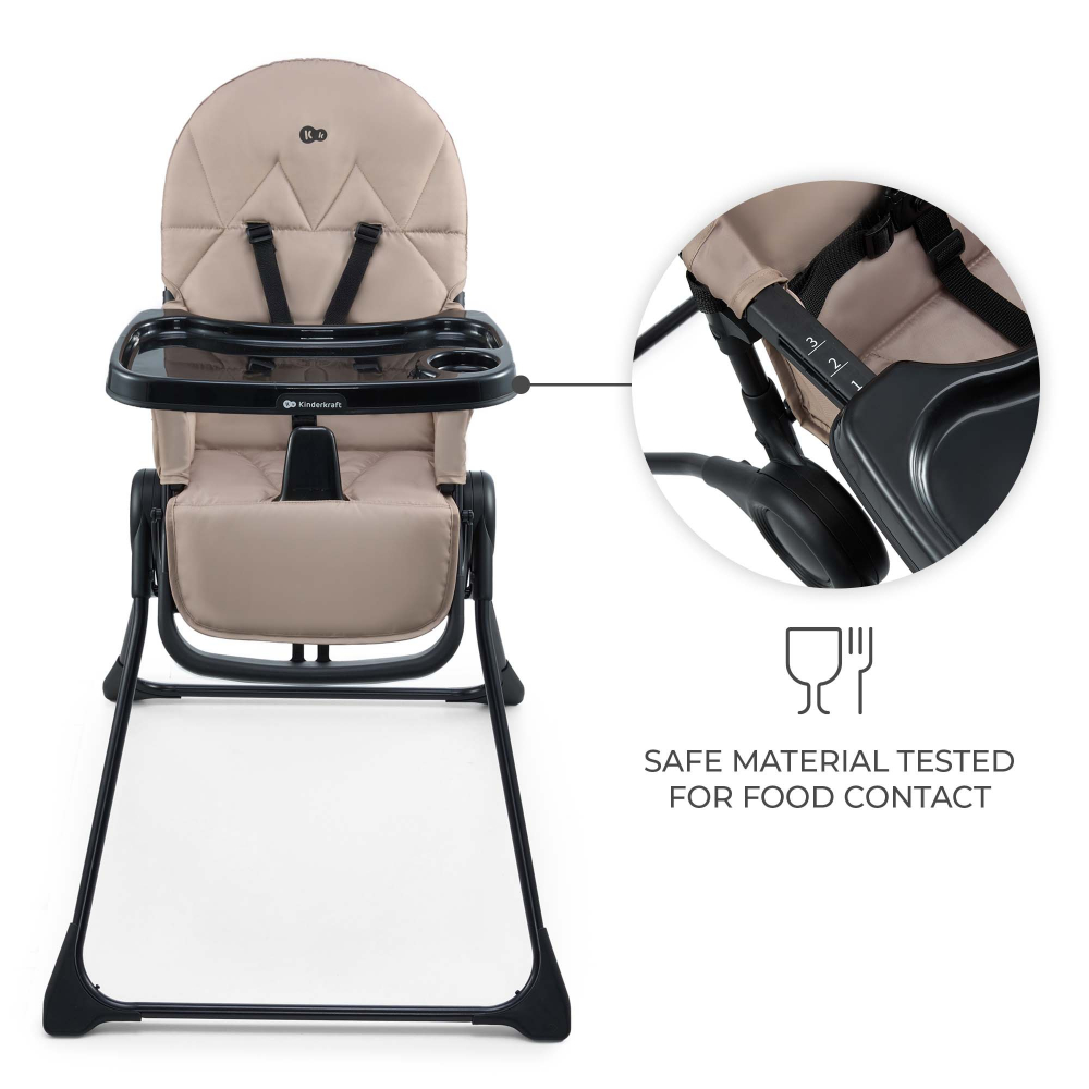 Scaun Masa Kinderkraft Binci Beige - Comfort Sigur - imagine 3
