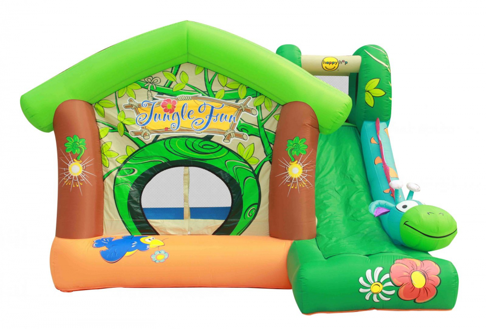 Saltea Gonflabilă Happy Hop Jungle cu Tobogan și Coș - imagine 5