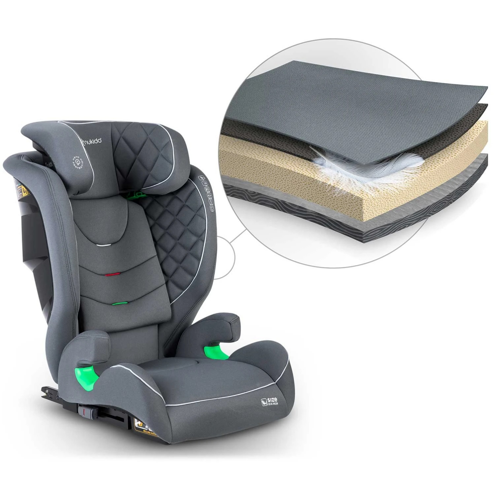 Scaun Auto Nukido Louis ISOFIX 100-150 cm Gri - imagine 4