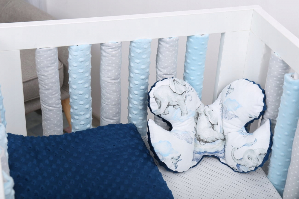 Set Protectii Patut BabyMam, Bumbac & Minky, Siguranta - imagine 7