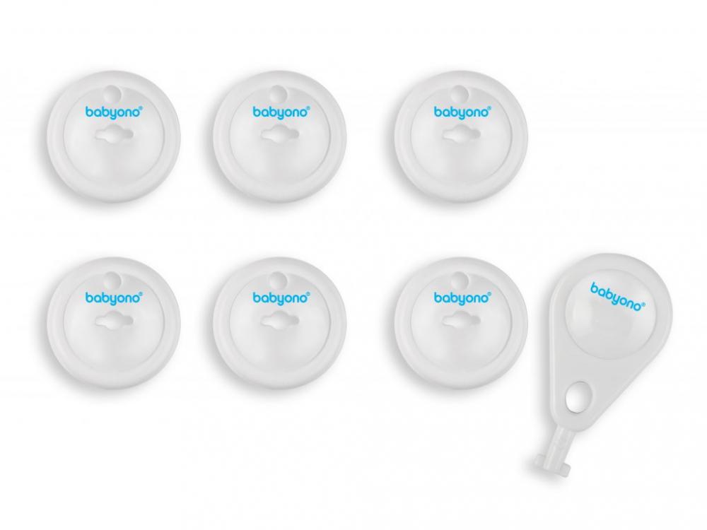 Set 6 protecții priză Babyono cu cheiță - imagine 3
