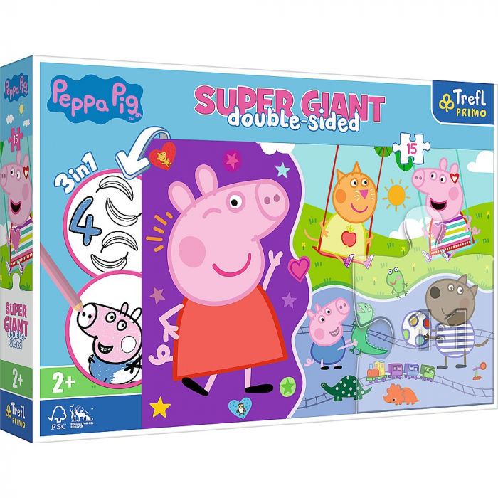 Puzzle Trefl Primo Peppa Pig, 15 piese