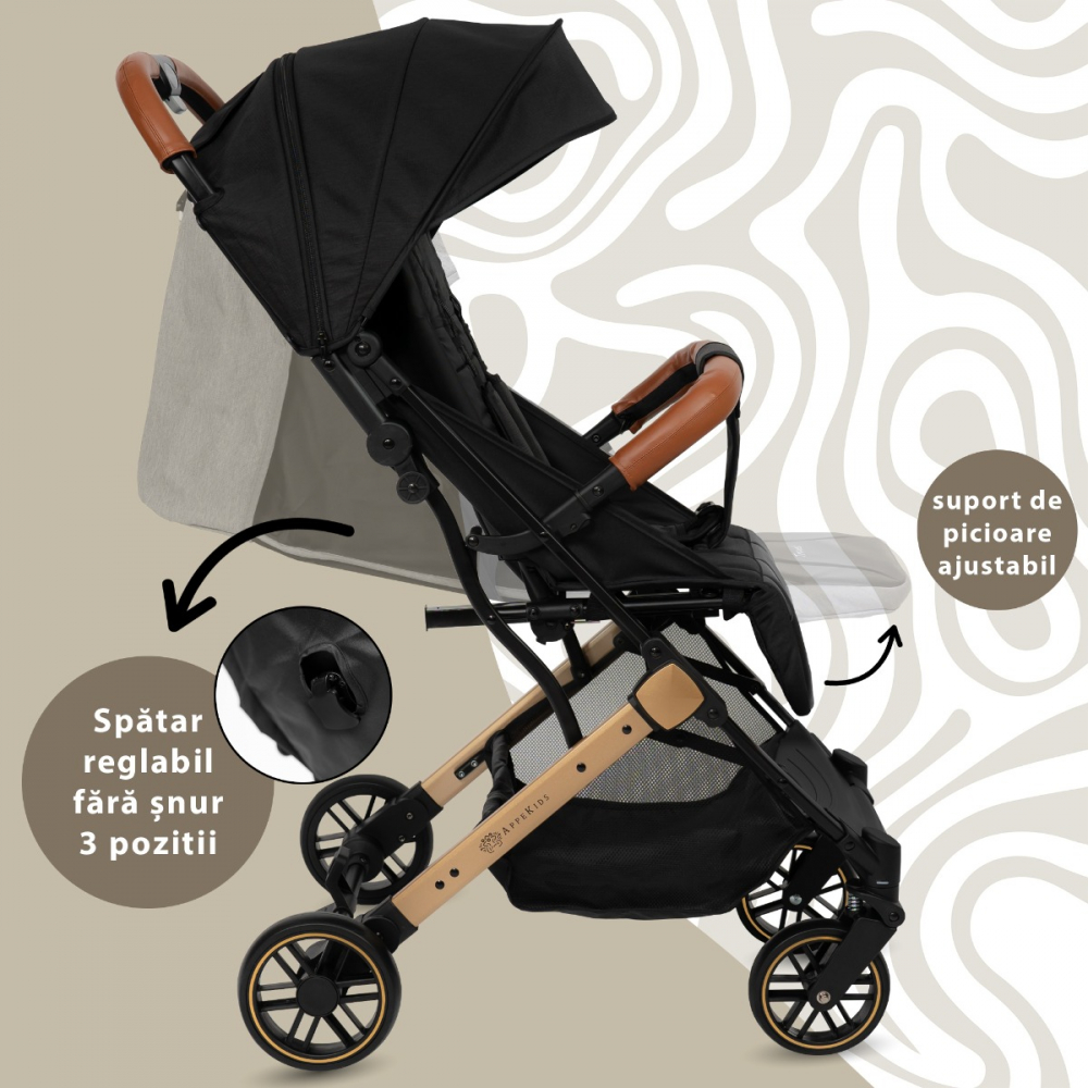 Carucior AppeKids Travel Black Ultracompact - imagine 4