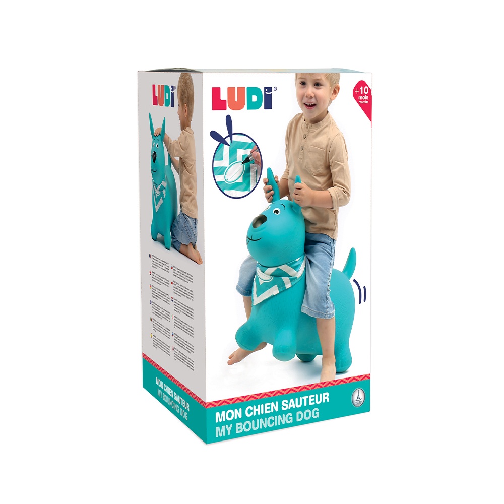 Catel Saltaret Gonflabil Ludi Albastru - Juc Exterior - imagine 4