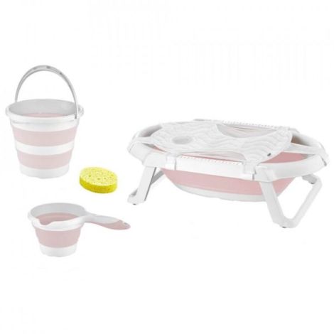 Babyjem Set Cadita Pliabila Baie 5 Piese Gri