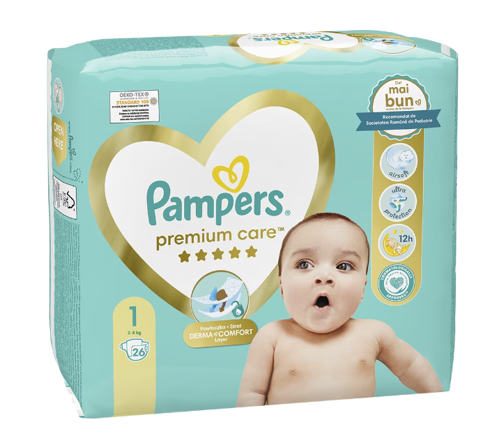 Pampers Premium Care Nou-Născut Marimea 1, 2-5 kg, 26 buc - imagine 3