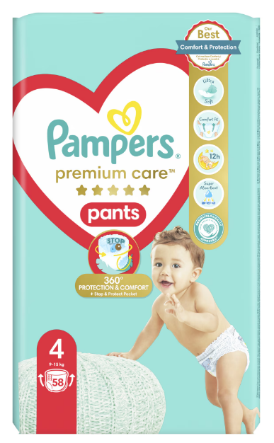 Pampers Premium Care Pants 4, 58 buc - imagine 3