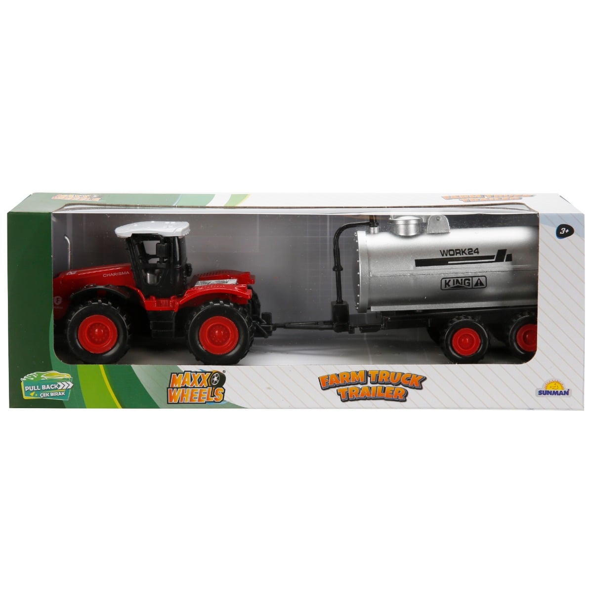 Tractor Maxx Wheels cu Remorca - Functie Pull Back