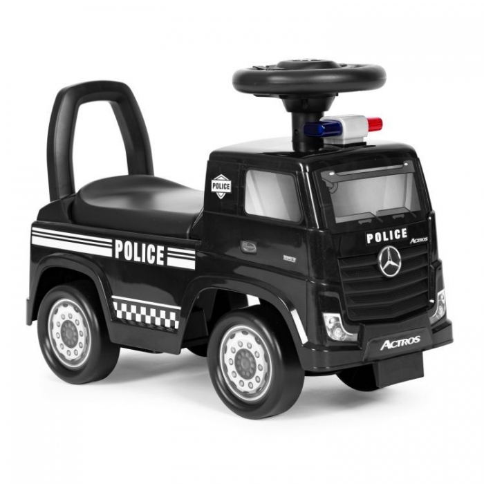 Mașinuță Ecotoys Mercedes Politie Negru, Fără Pedale - imagine 8