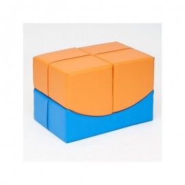 Canapea Confort Novum Albastru-Orange | Design Pliabil - imagine 4