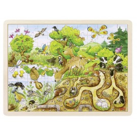 Puzzle Goki Explorând Natura, 96 piese, lemn