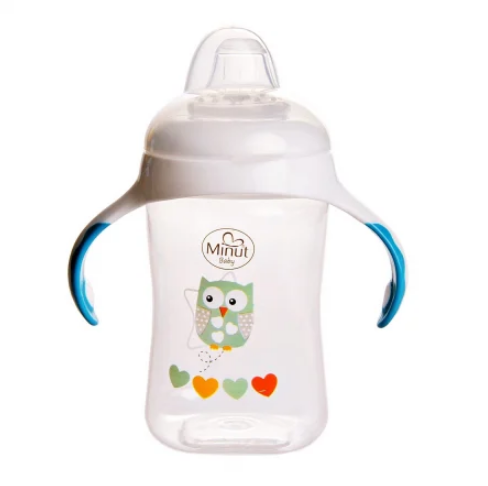 Cana Minut Baby 300ml cu manere silicon verde