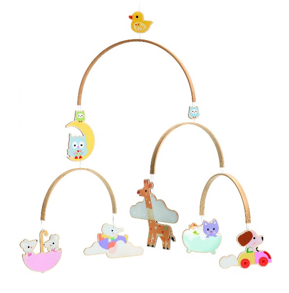 Carusel Mobil Lemn Djeco Animalute Decorativ - imagine 3