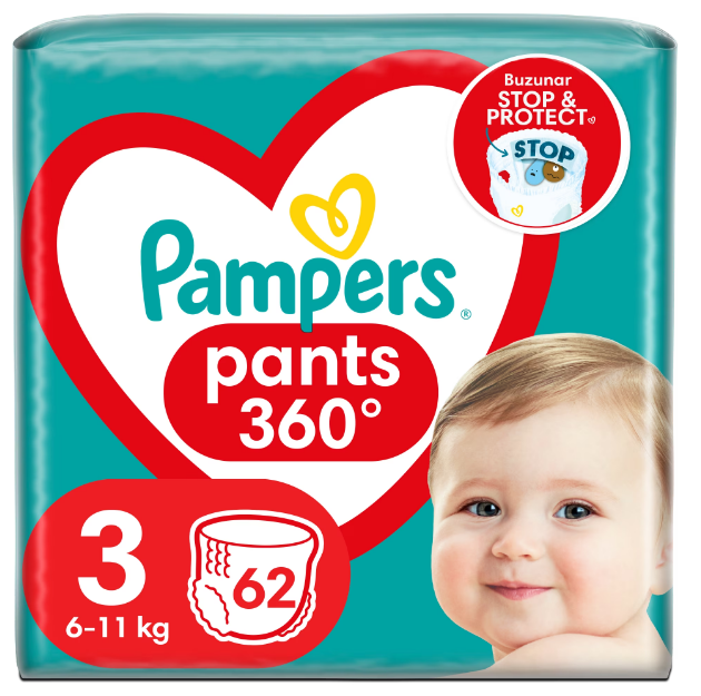 Scutece Pampers Pants M3, 6-11kg, 62 buc - imagine 7