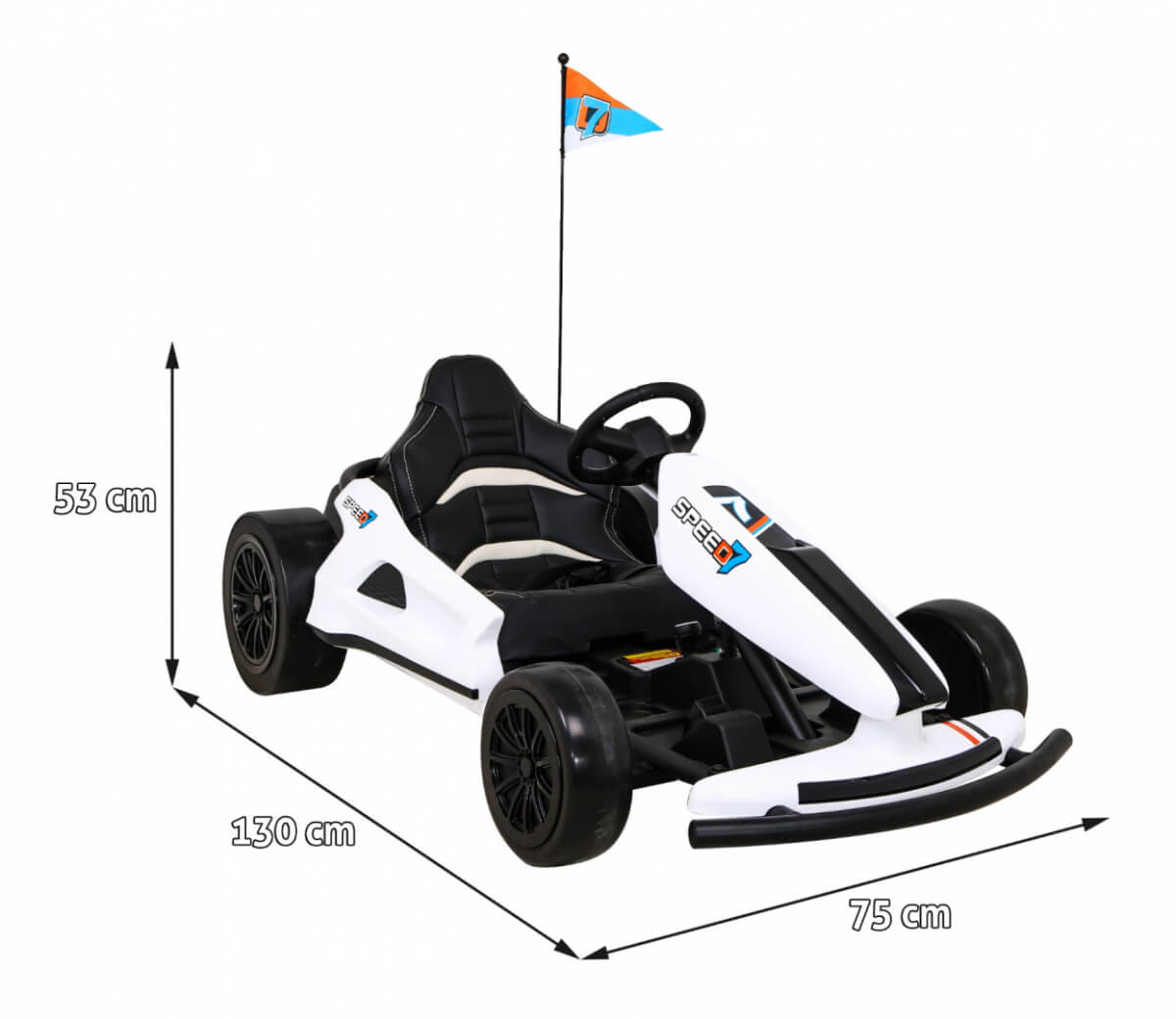 Kart Electric Drift KING LUX 24V Alb Autokids - imagine 2