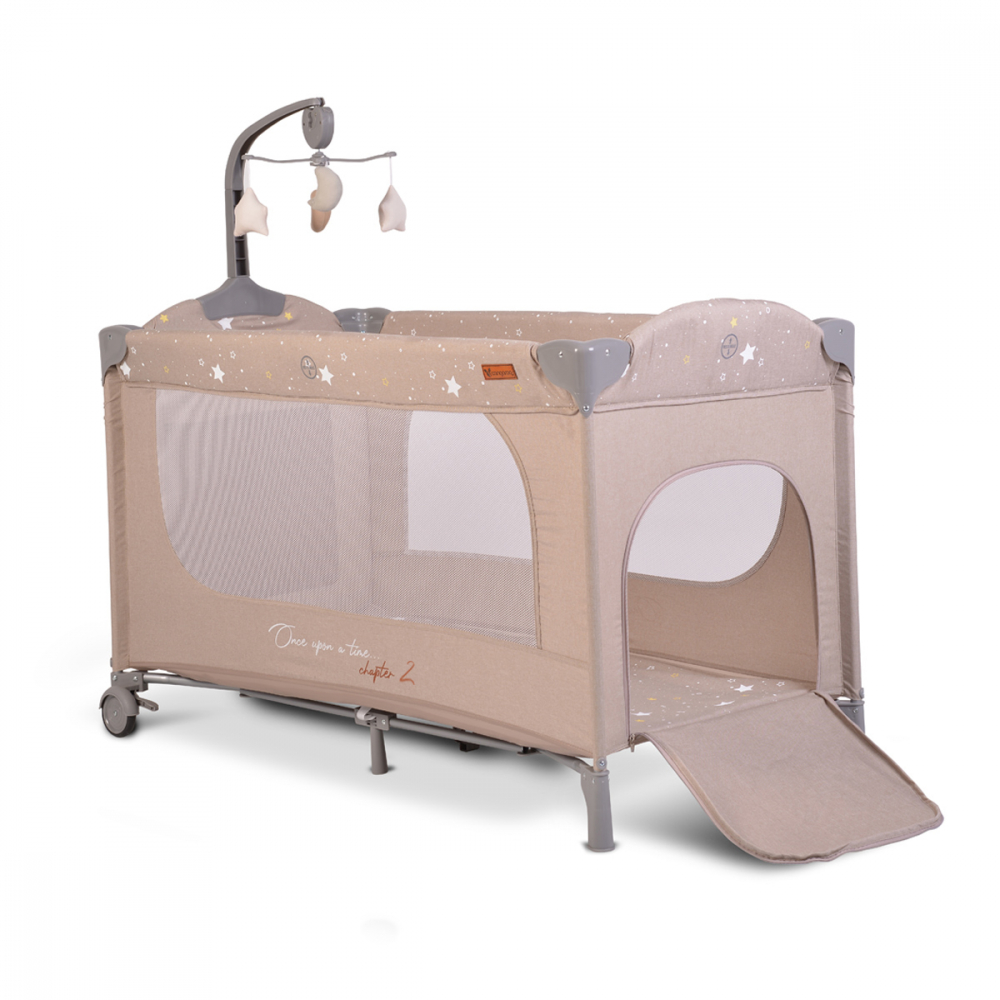 Patut 2 nivele Cangaroo | Beige Pliabil - imagine 5