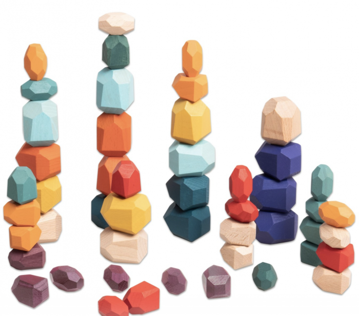 Joc Montessori Krista, 36 piese lemn colorat