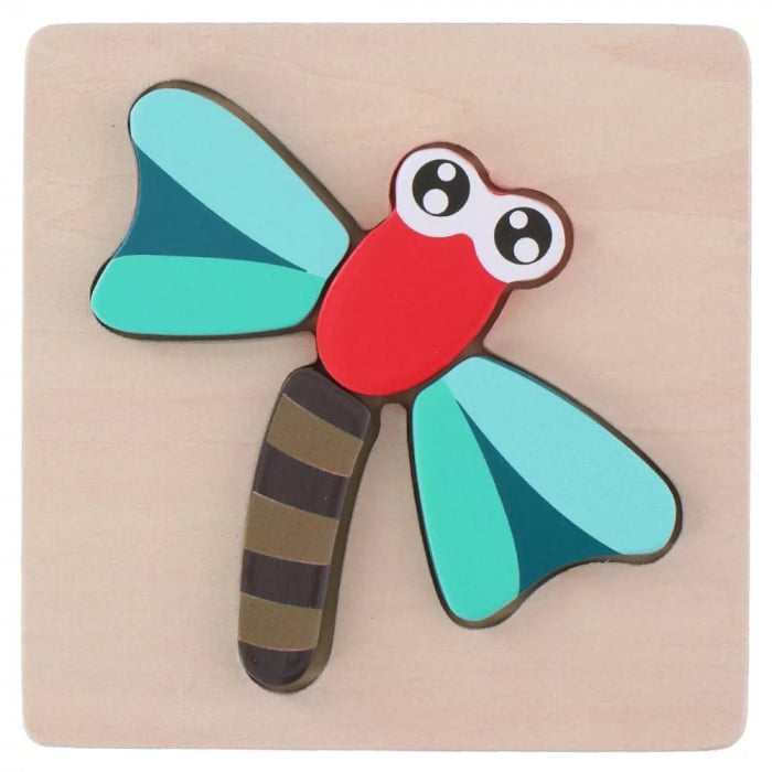 Puzzle din Lemn Marionette Libelula, 5 Piese