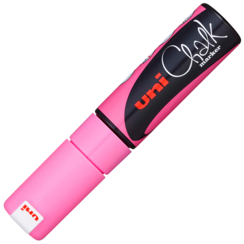Marker Cretă Lichidă Uni Chalk, Roz Fosforescent, 8 mm