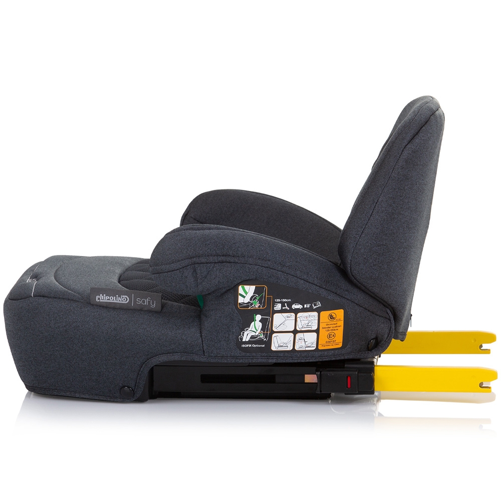 Înălțător Chipolino Safy I-Size cu Isofix, Granit - imagine 2