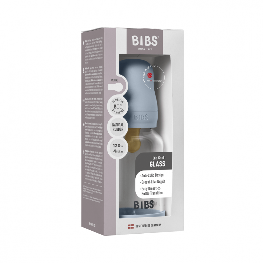 Bibs Biberon Anticolici Sticlă 120ml Baby Blue - imagine 5