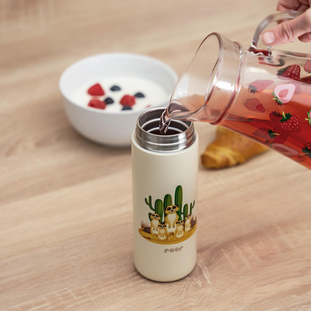 Sticlă cu pai Reer 350ml Inox Alb-Crem - imagine 2