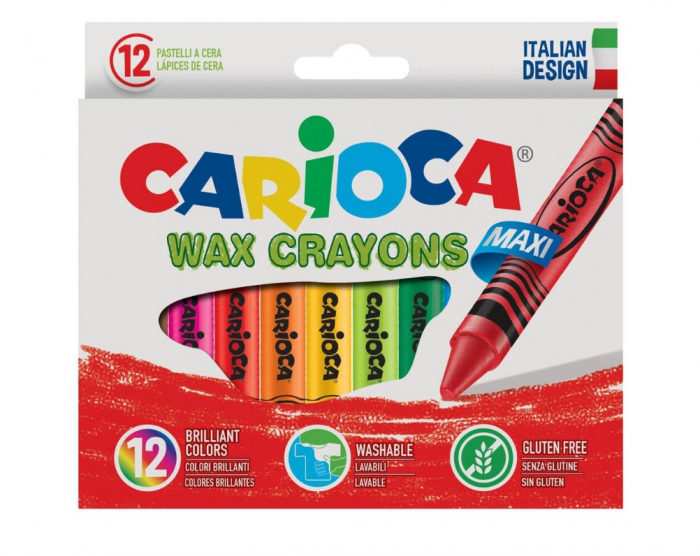 Creioane cerate lavabile Carioca, 12 culori