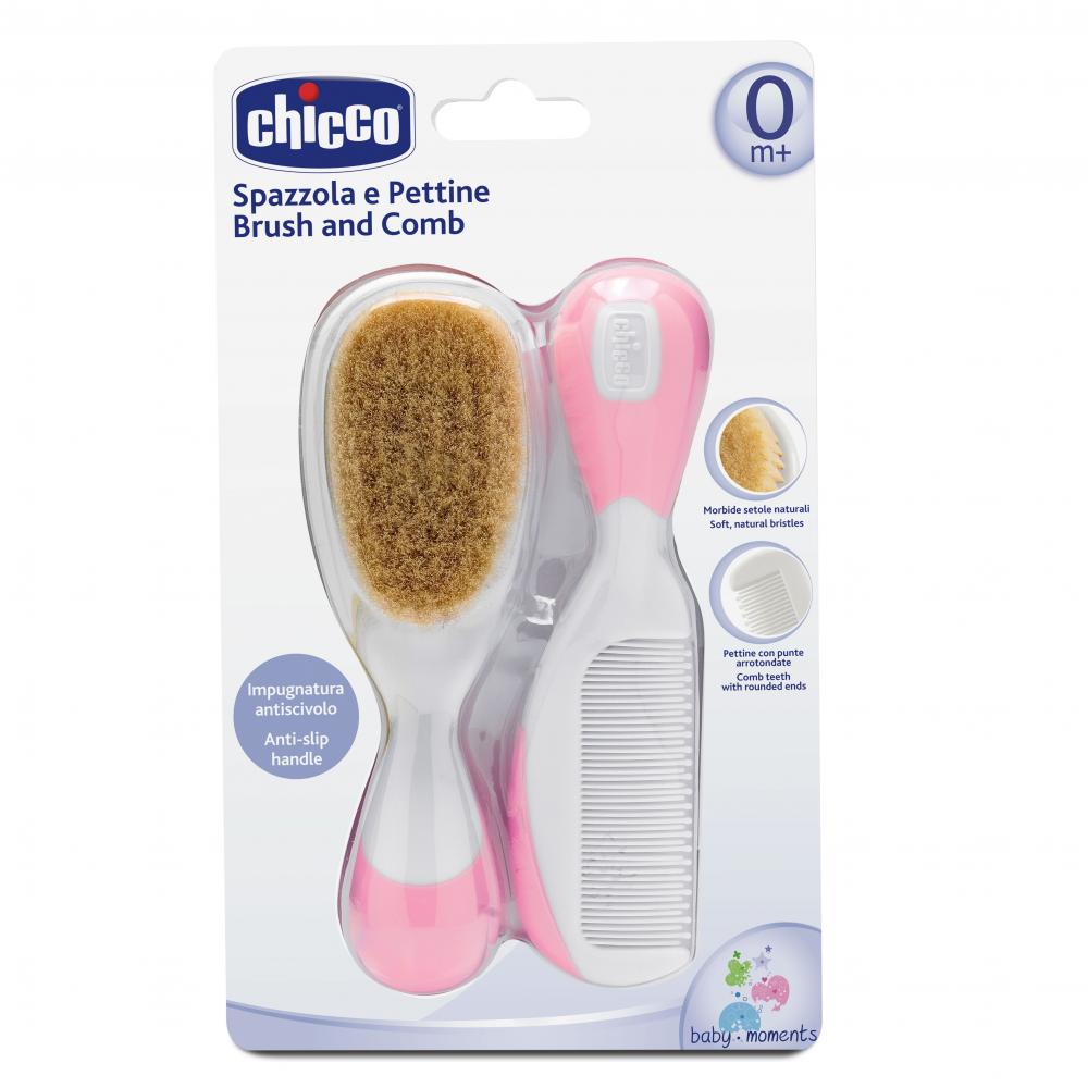 Set Pieptan si Perie Chicco pentru Ingrijire Delicata