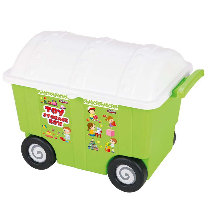 Cutie Pilsan Green cu roti pentru jucarii - 48L