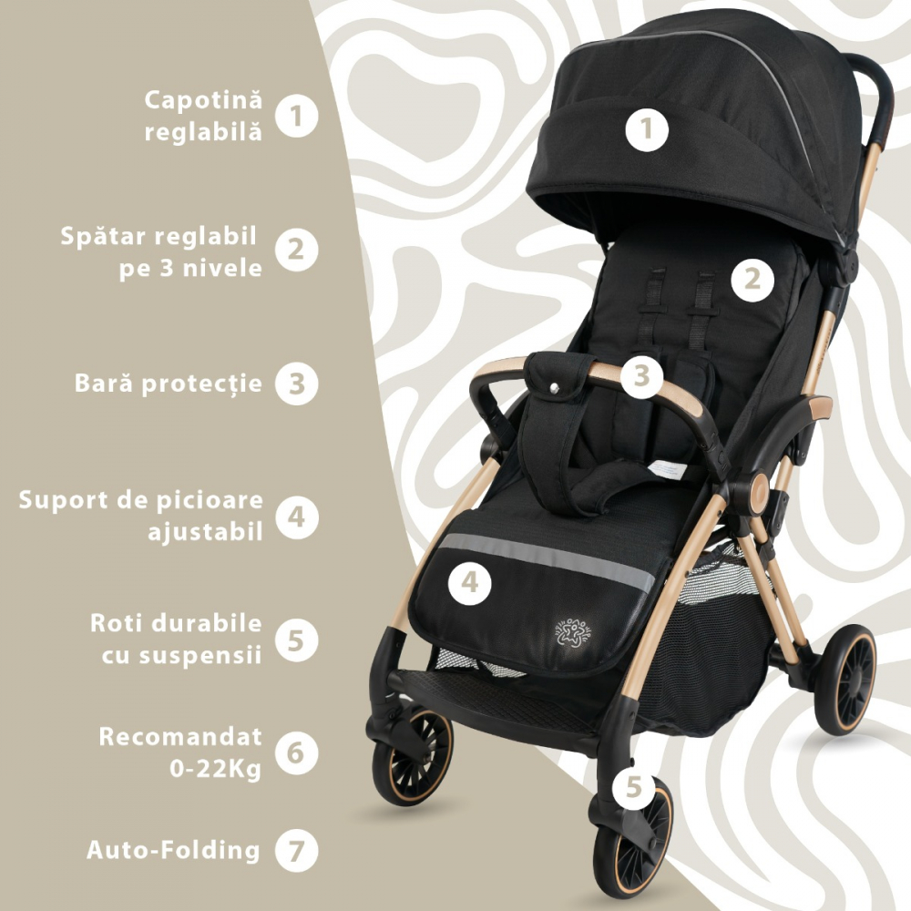 AppeKids Upp Carucior Sport Ultracompact, Pliere Automata