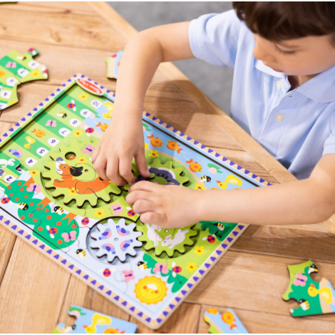 Melissa & Doug Puzzle Lemn cu Rotite Animale - imagine 5