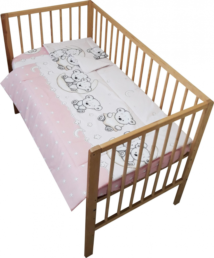 Lenjerie Patut 3 Piese Moale Nichiduta | Teddy Pink - imagine 2