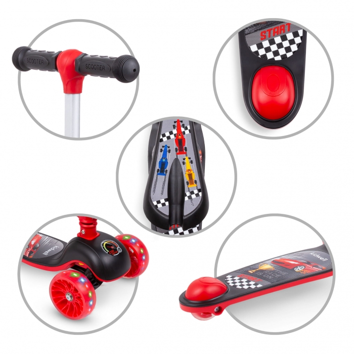 Trotineta 2 in 1 Kidwell Rimba Race cu LED - imagine 3