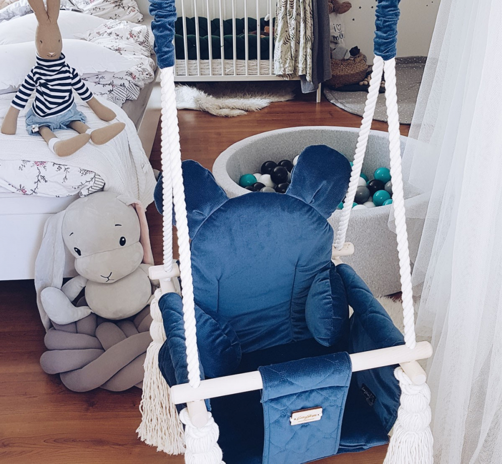 Leagan Velvet Catifea BabySteps cu Perna Ursulet - imagine 3