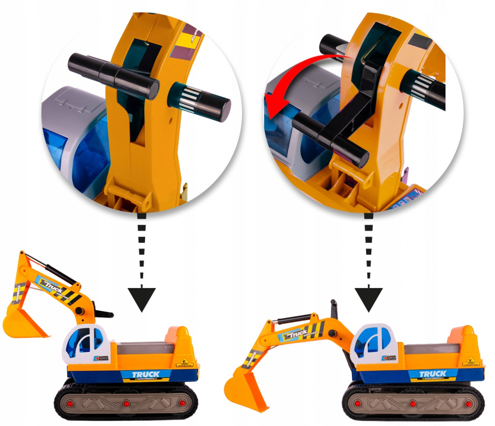 Excavator Malplay King Kong, cu cupă mobilă și cască - imagine 3
