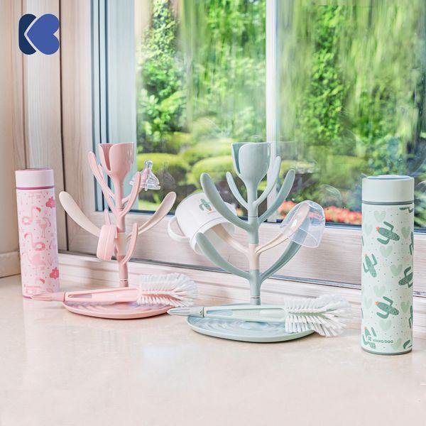 Suport uscare biberoane KikkaBoo Tulip Grey, 8 bucăți