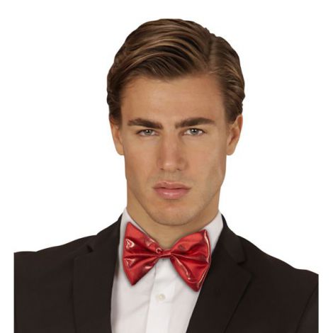 Papion roșu metalizat Widmann | Accesoriu Carnaval - imagine 2