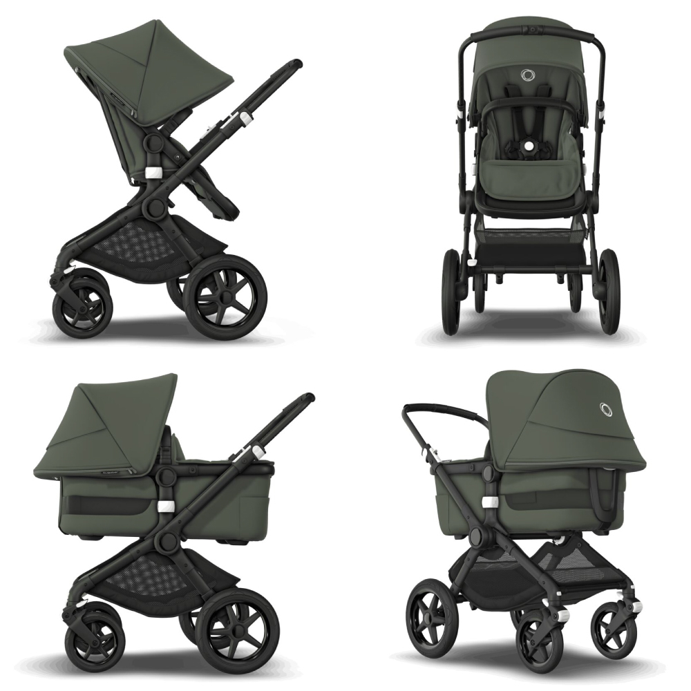 Carucior 2 in 1 Bugaboo Fox 3 Black Forest Green - imagine 2