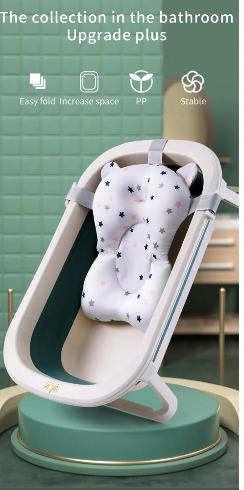 Cadita Pliabila Little Mom Green cu Hamac, Ergonomica - imagine 8