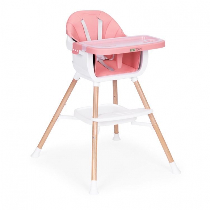 Scaun masa 2-în-1 Ecotoys Roz - Multifuncțional - imagine 9