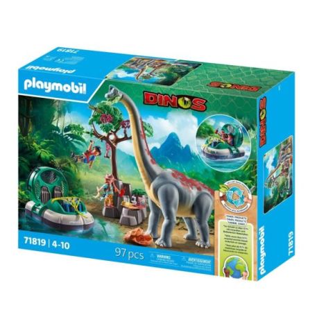 Playmobil Brachiosaurus & Hovercraft Aventură - imagine 3