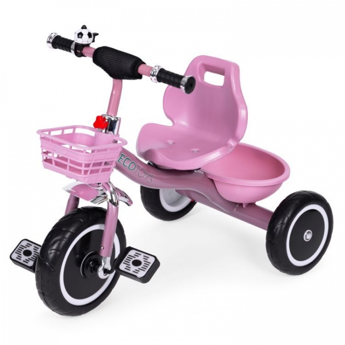 Tricicleta Ecotoys Roz | Pedale & Roti EVA - imagine 4