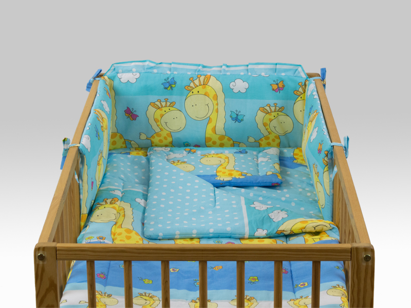 Lenjerie MyKids Happy Giraffe 5 piese, Albastru