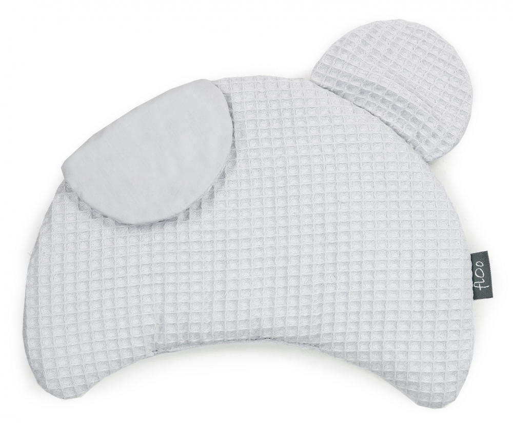 Set Saculet și Pernuta Carucior Floo Waffle Ursulet Gri