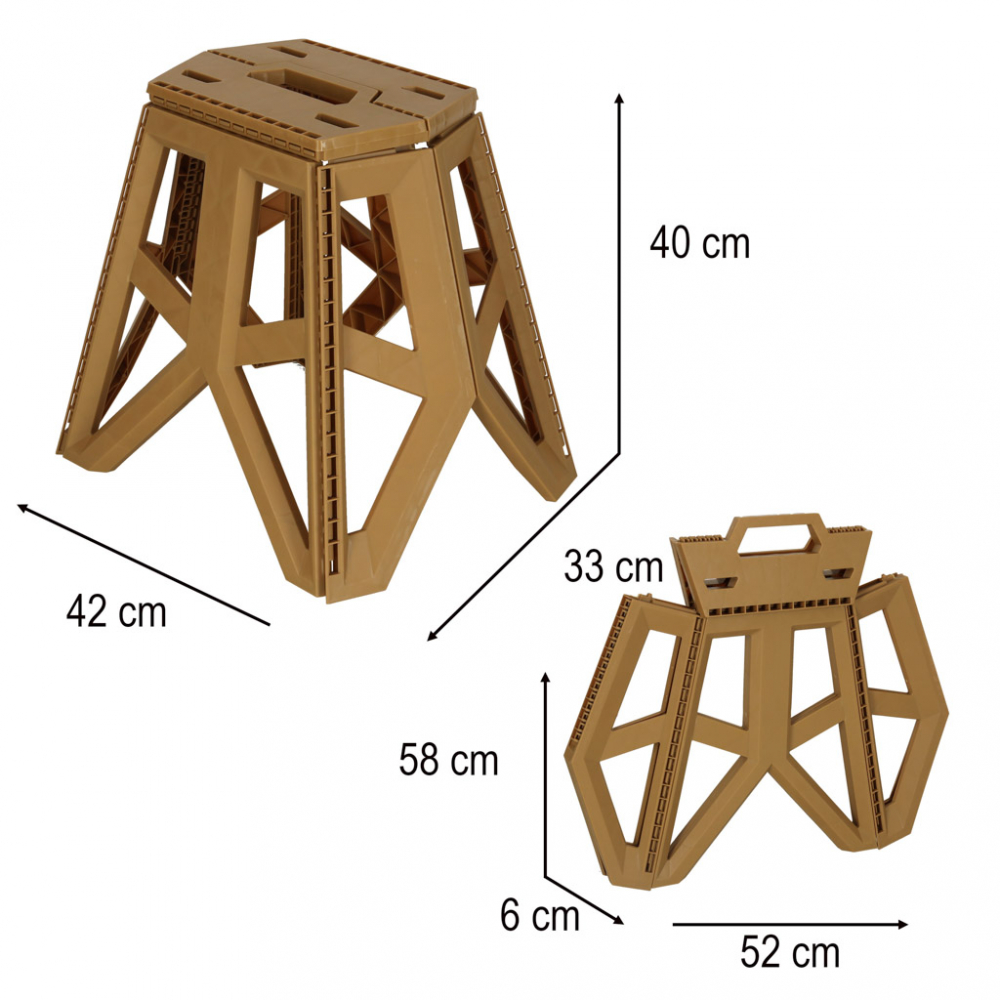 Scaun camping Ikonka Brown 40cm - Portabil - imagine 6