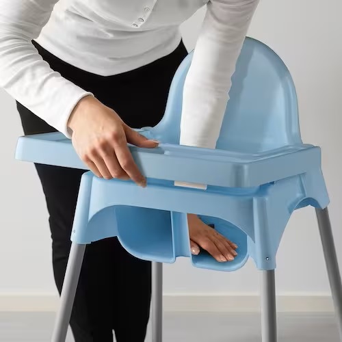 Scaun de masă Little Mom Infant Blue, sigur și practic - imagine 11