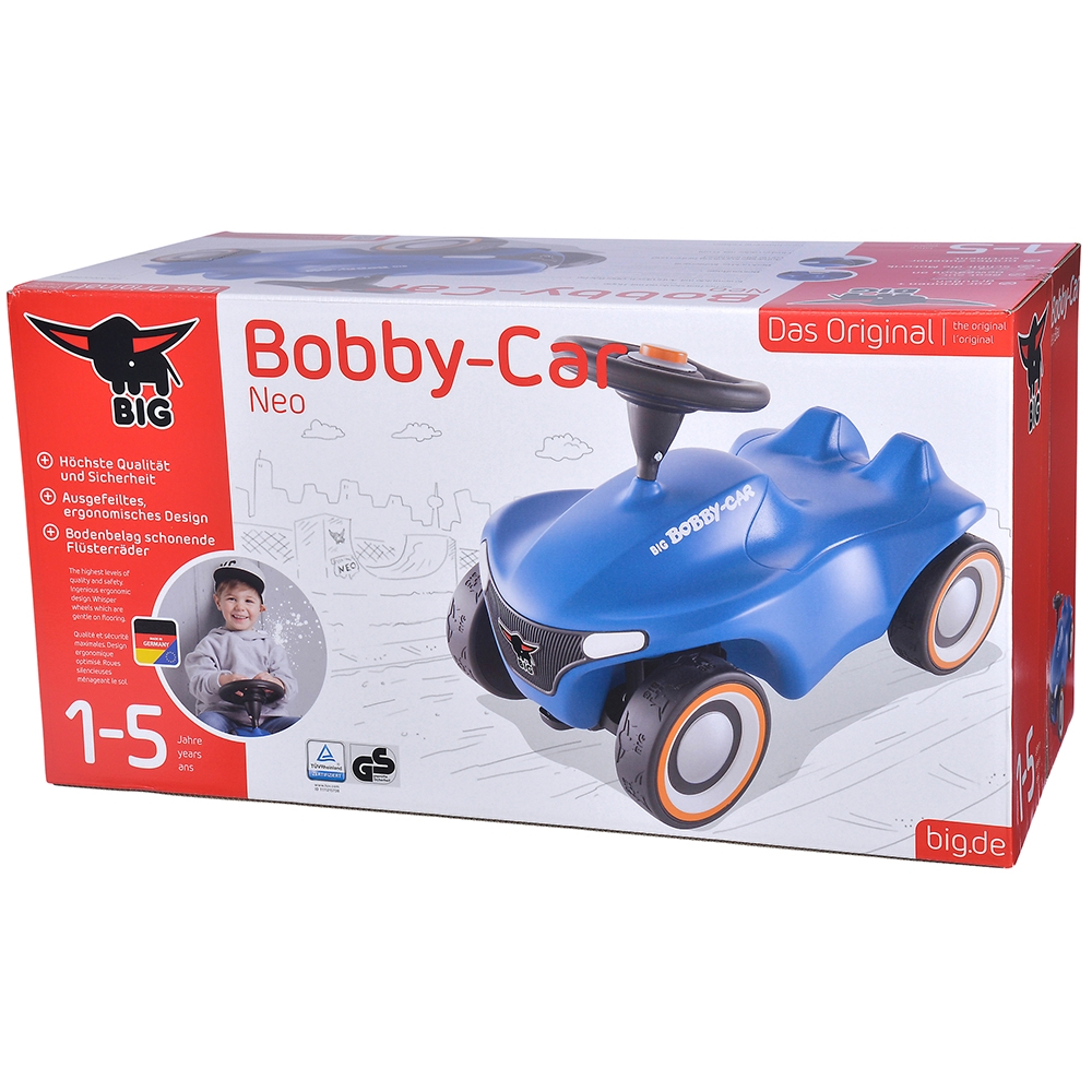 Masinuta Big Bobby Car Neo Blue, roti cauciuc, 1 an+ - imagine 5