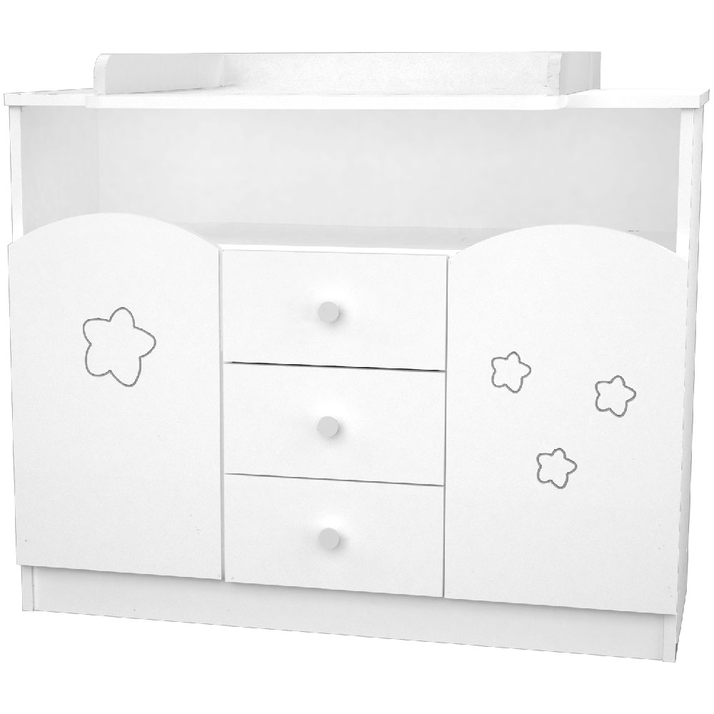 Comoda de infasat Hubners Matei 106 cm Alb